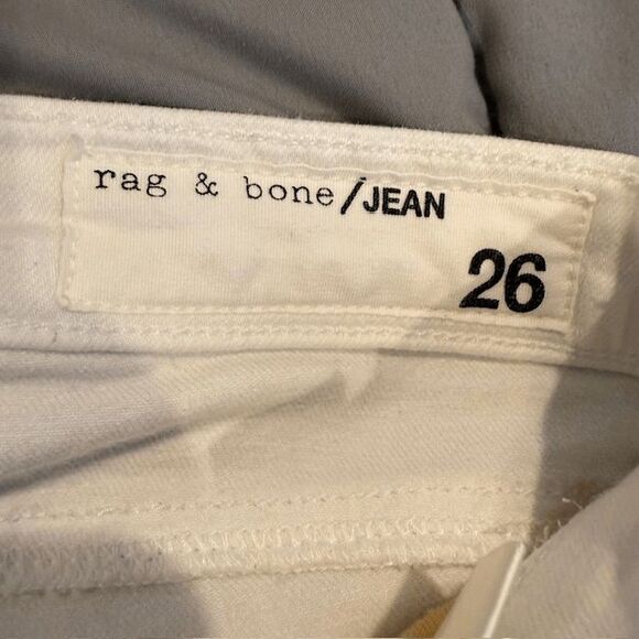 Rag & Bone Dre Distressed Jeans in White Brigade Skinny Fit Ankle Size 26 - Picture 6 of 12